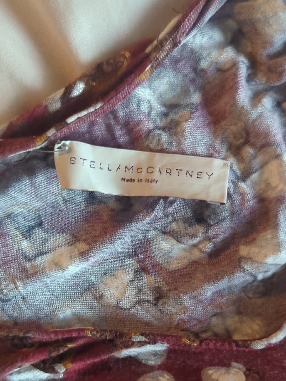 Stella McCartney Mauve Rust Floral Midi Dress with Tie Waist - Picture 5 of 5
